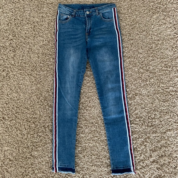 Zara Denim - Zara Low/Mid-Rise Skinny Jeans with Racing Stripe